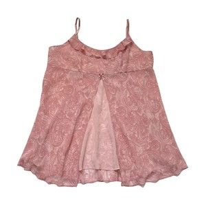 Valerie Stevens Y2K Babydoll/ Teddy Sz XL Pink Paisley Lingerie Nightie